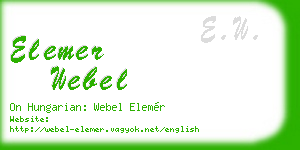 elemer webel business card